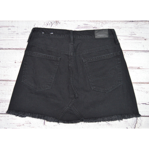 American Eagle Outfitters Women's Juniors Jean Skirt Black Size 0 Pre-Owned - Picture 9 of 11
